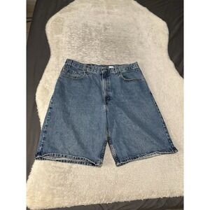 Vintage Levi's 560 Loose Fit Blue Denim Jean Shorts Size 38 Y2K Baggy